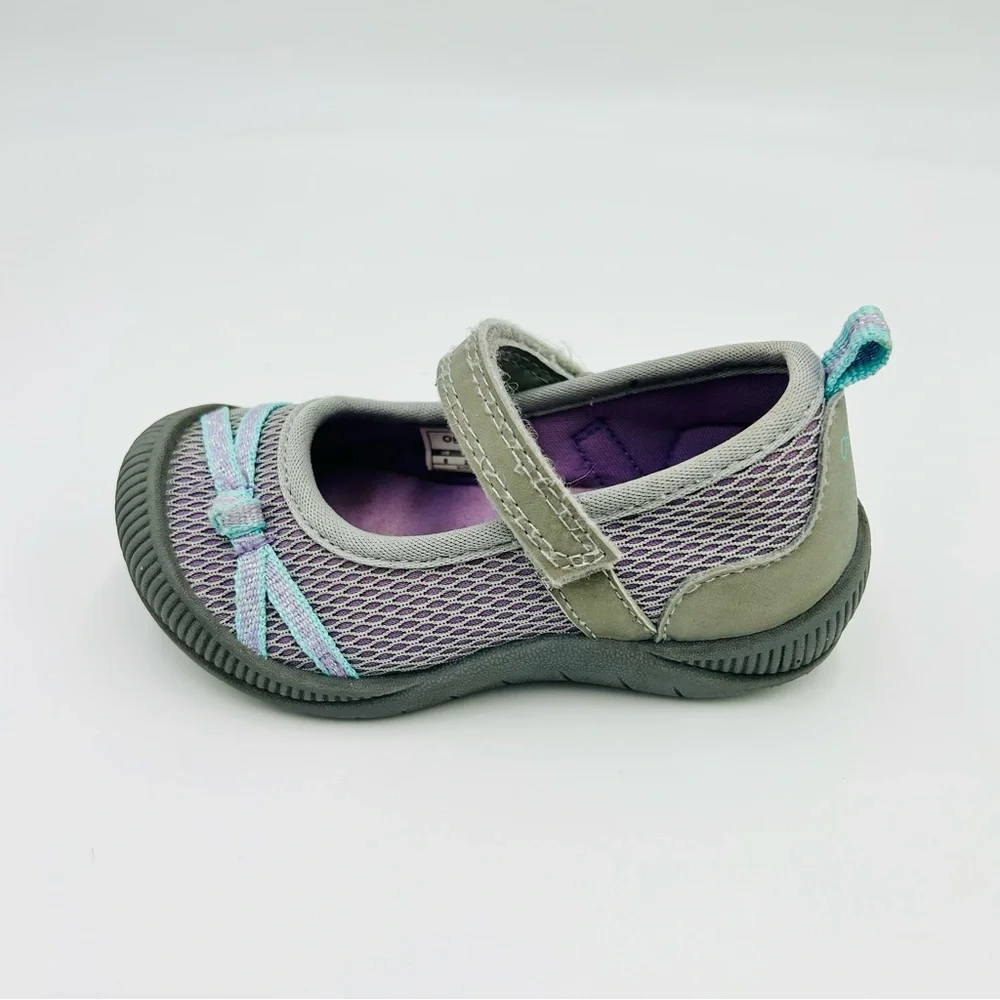 Oshkosh B’gosh shoes Blyss Mary Jane sandals loafers gray kids girl size 6